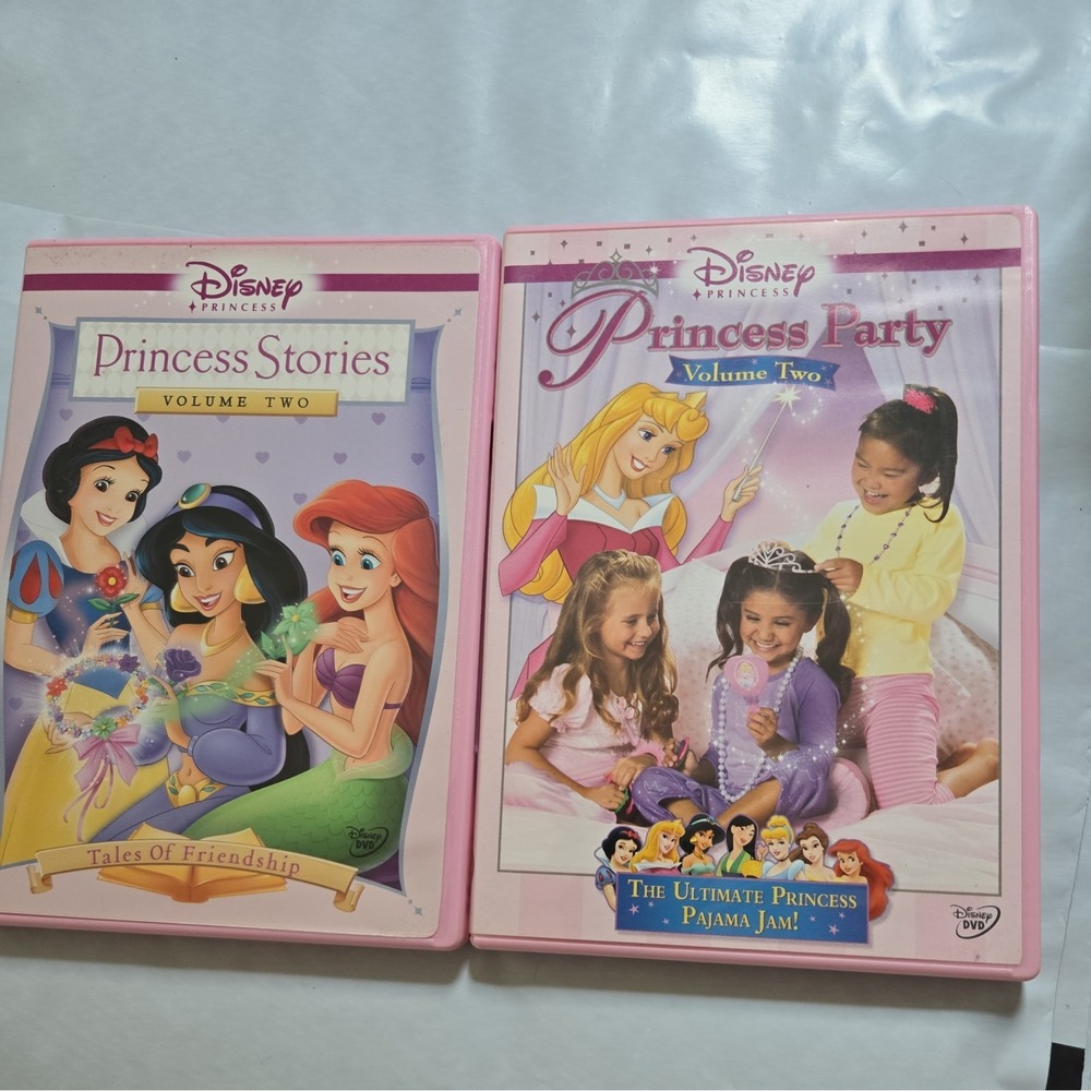 Disney Princess Party DVD, bundle of 2 Ultimate Pajama,Tales of friendship. used
